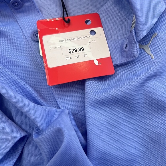 Puma Boys Essential Polo Lavender Pop Size Medium NWT - Picture 3 of 3